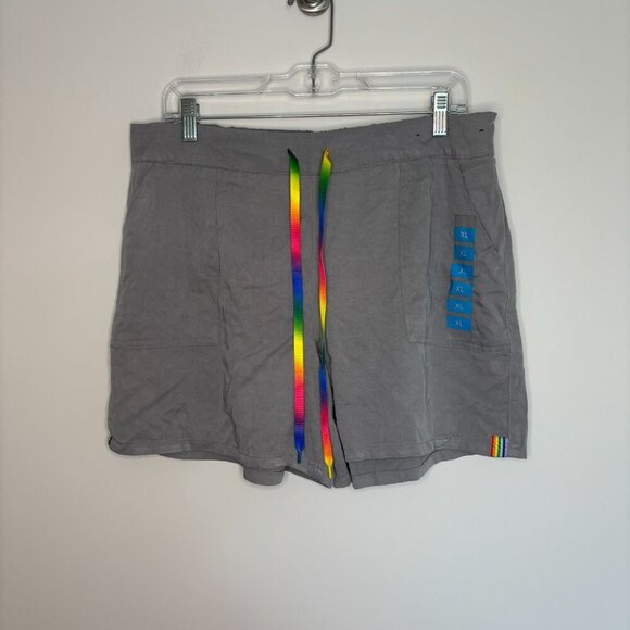 FEELING PROUD NEW Shorts UNISEX XL Gray Rainbow PRIDE Drawstring - Picture 4 of 5